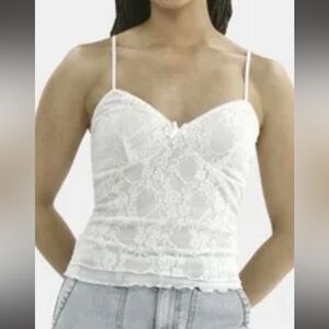 White Lace Lined Camisole Top, size XL.